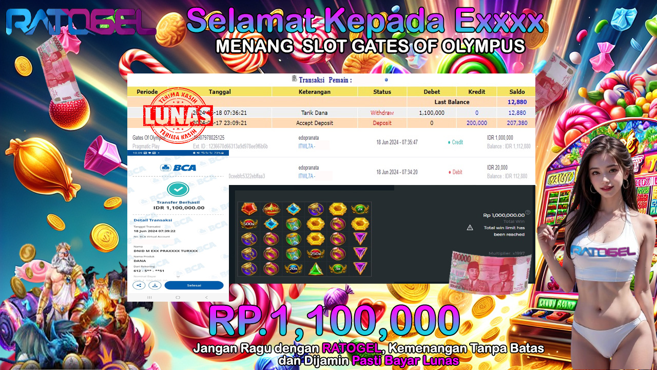 BUKTI JACKPOT SLOT GATES OF OLYMPUS TERPERCAYA DI INDONESIA TGL 18-06-2024