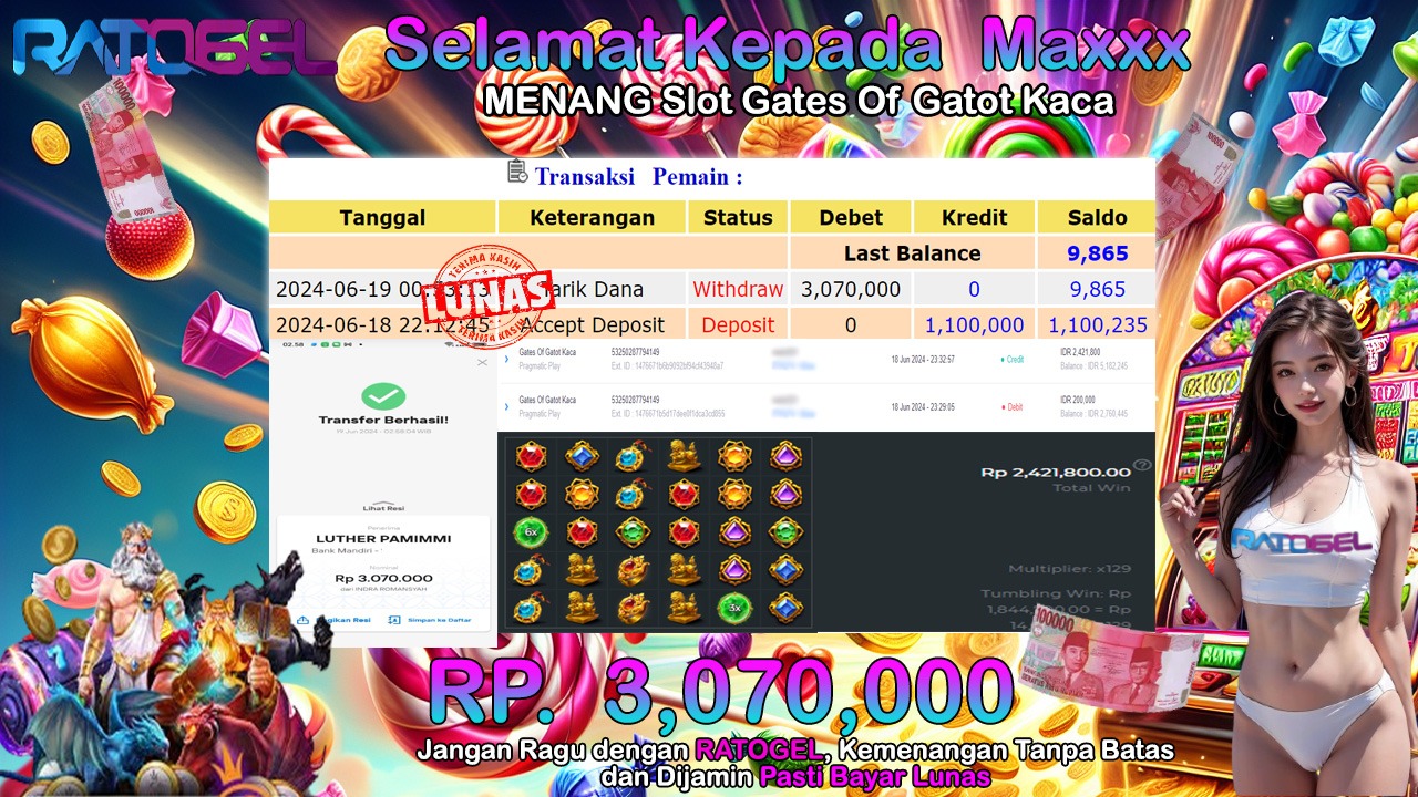 BUKTI JACKPOT SLOT GATES OF GATOT KACA TERPERCAYA DI INDONESIA TGL 19-06-2024