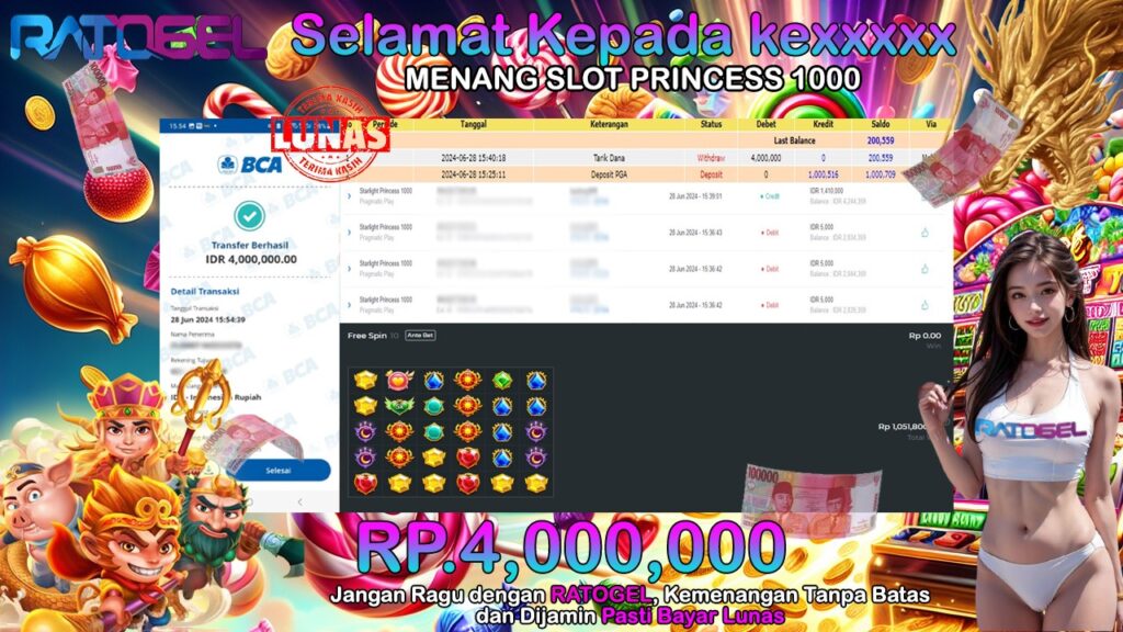 BUKTI JACKPOT SLOT STARLIGHT PRINCESS 1000 TERPERCAYA DI INDONESIA TGL 28-06-2024