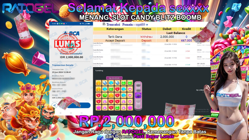 BUKTI JACKPOT SLOT CANDY BLITZ BOOMBS TERPERCAYA DI INDONESIA TGL 23-06-2024