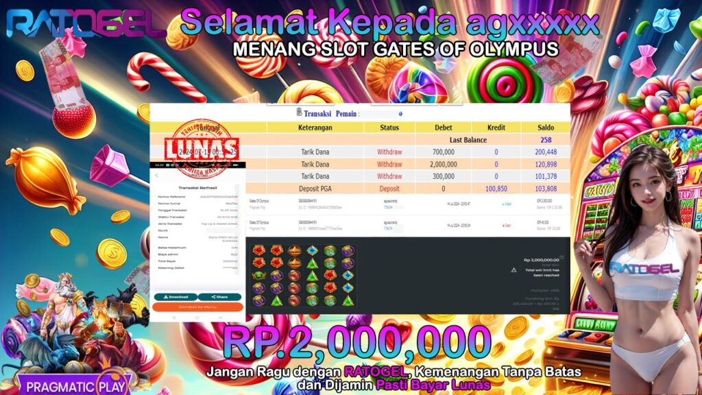 BUKTI JACKPOT SLOT GATES OF OLYMPUS TERPERCAYA DI INDONESIA TGL 15-07-2024