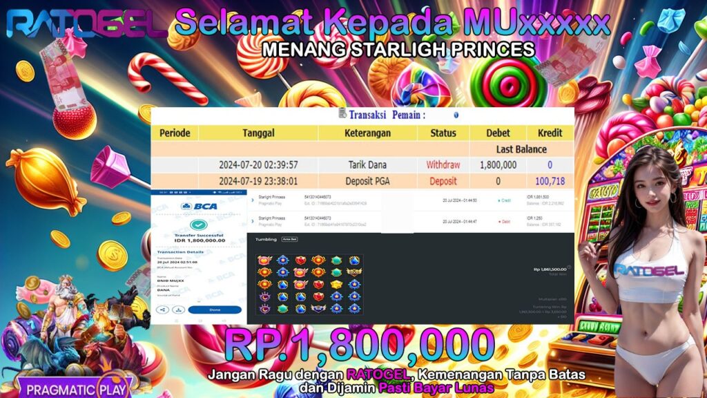 BUKTI JACKPOT SLOT STARLIGHT PRINCES TERPERCAYA DI INDONESIA TGL 20-07-2024